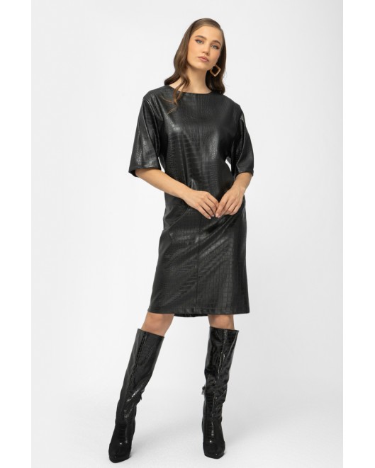 Leather dress Croco COMFORTABLE FIT