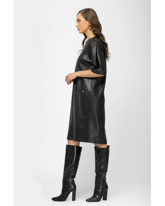 Leather dress Croco COMFORTABLE FIT