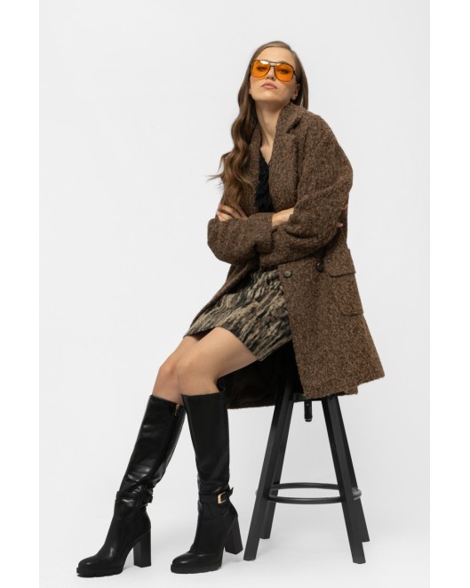 Παλτό σταυροκούμπι Mohair Charm