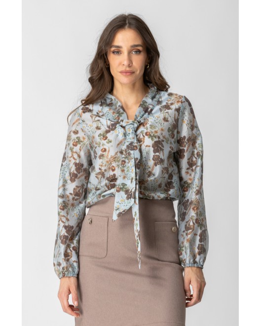 Μπλούζα Lyocel Floral ΑΝΕΤΗ ΓΡΑΜΜΗ