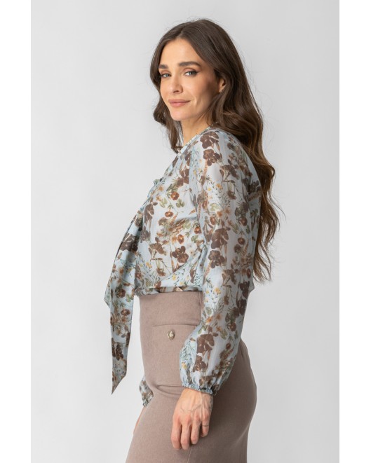 Μπλούζα Lyocel Floral ΑΝΕΤΗ ΓΡΑΜΜΗ