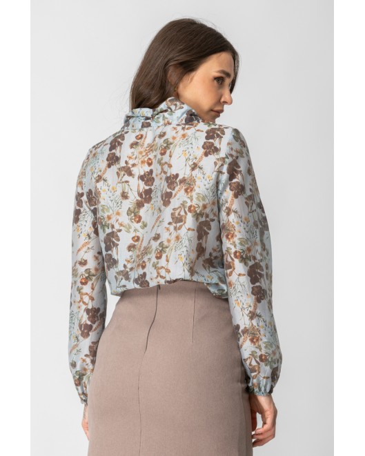 Μπλούζα Lyocel Floral ΑΝΕΤΗ ΓΡΑΜΜΗ