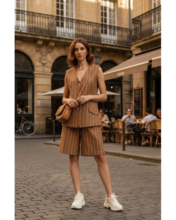 Vest stripes natural