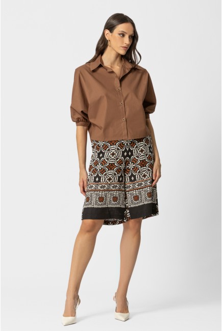 Shorts printed linen style