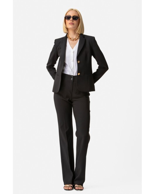 Elastic classic crepe trousers_ Muffin