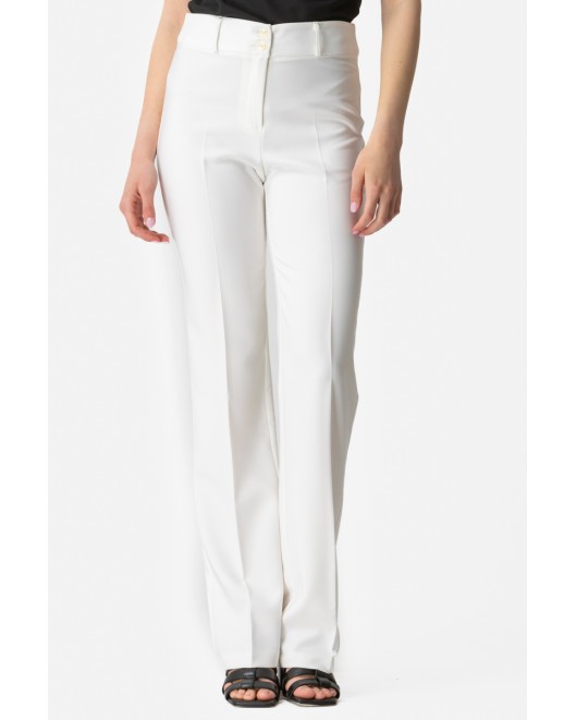 Elastic classic crepe trousers_ Muffin