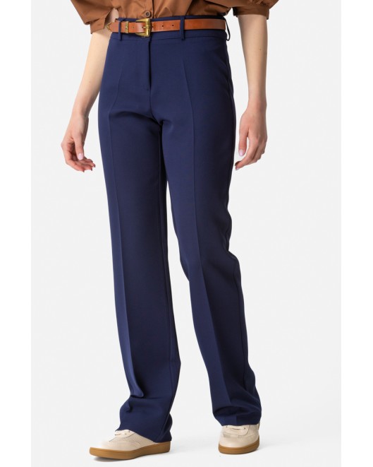 Elastic classic crepe trousers_ Muffin