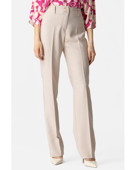 Elastic classic crepe trousers_ Muffin