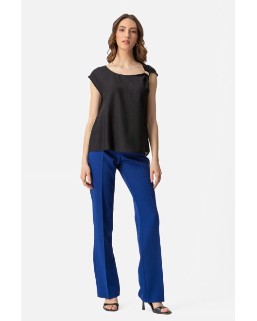 Elastic classic crepe trousers_ Muffin