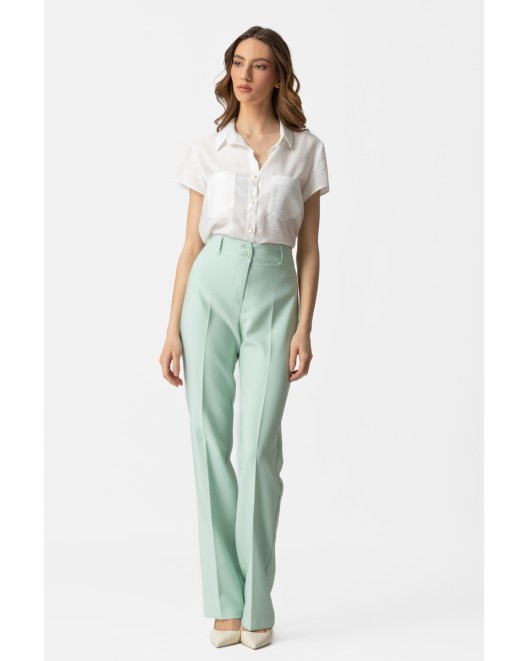 Elastic classic crepe trousers_ Muffin