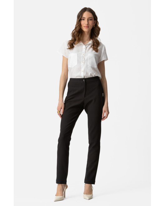 Crepe trousers Muffin_waistband STRAIGHT LINE