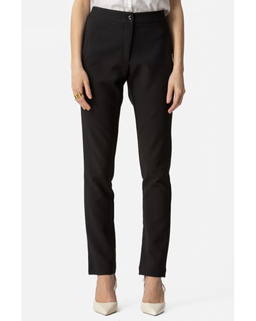 Crepe trousers Muffin_waistband STRAIGHT LINE