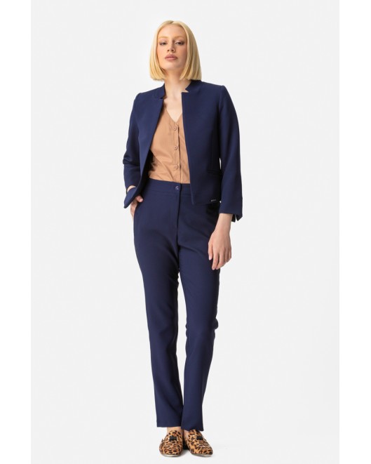 Crepe trousers Muffin_waistband STRAIGHT LINE