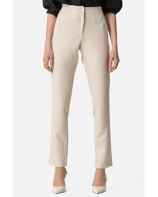 Crepe trousers Muffin_waistband STRAIGHT LINE