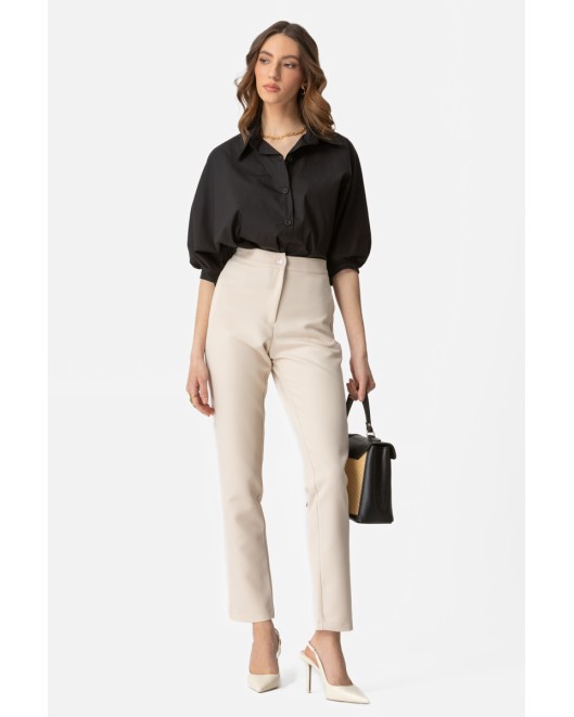 Crepe trousers Muffin_waistband STRAIGHT LINE