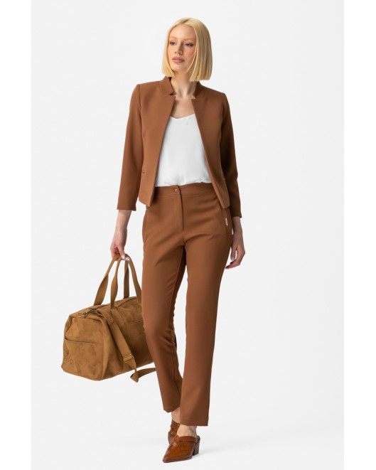 Crepe trousers Muffin_waistband STRAIGHT LINE