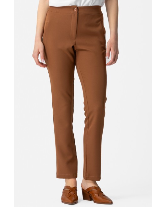 Crepe trousers Muffin_waistband STRAIGHT LINE