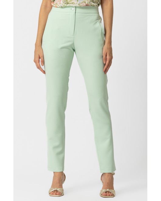 Crepe trousers Muffin_waistband STRAIGHT LINE