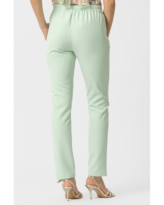 Crepe trousers Muffin_waistband STRAIGHT LINE