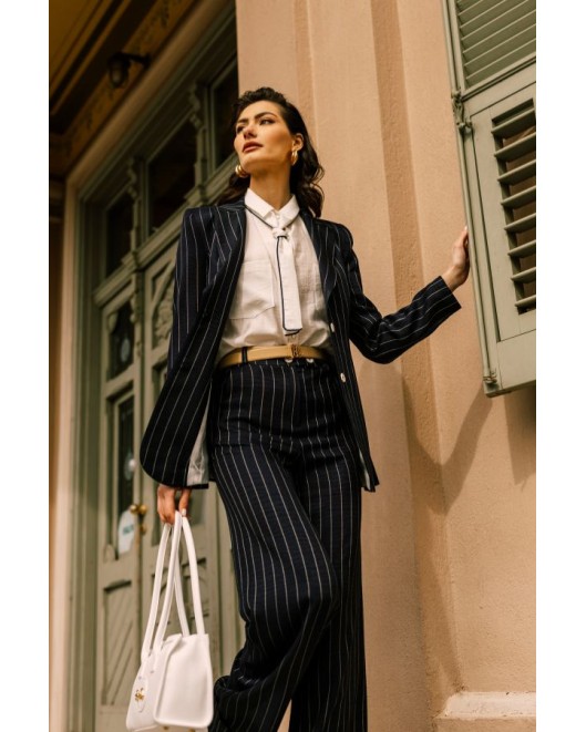 Striped blue trousers waistband STRAIGHT LINE