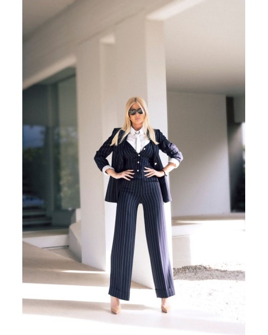 Παντελόνι ριγέ μπλε λάστιχο