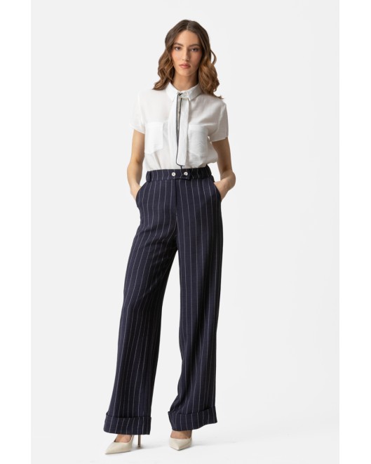 Striped blue trousers waistband STRAIGHT LINE