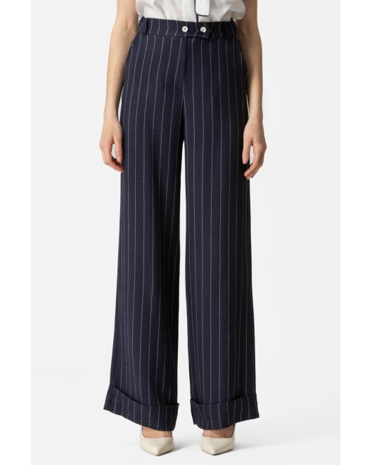 Striped blue trousers waistband STRAIGHT LINE