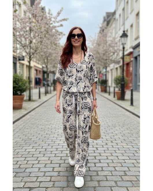 Printed elastic jersey Trousers