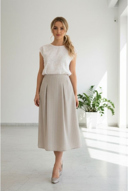 Linen stripes skirt