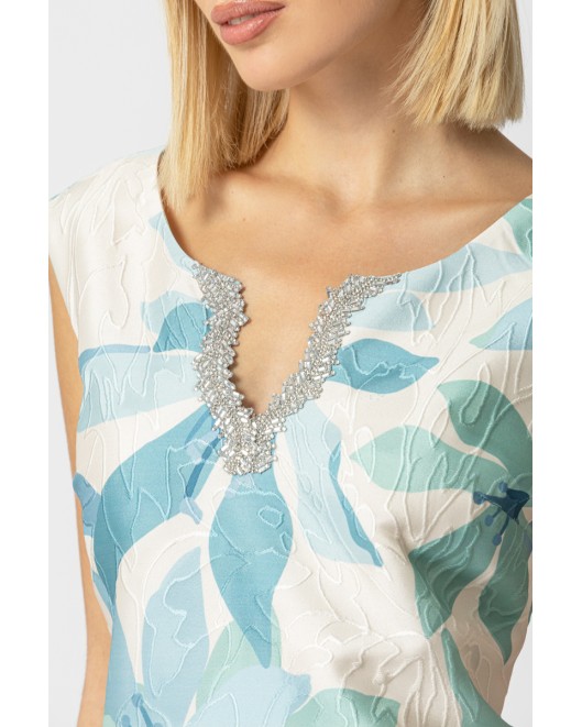 Φόρεμα αμάνικο μπροκάρ Sandy