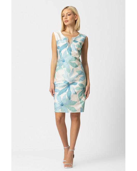 Φόρεμα αμάνικο μπροκάρ Sandy