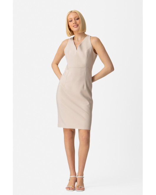 Sleeveless crepe dress_Muffin