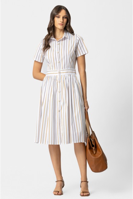 Striped popline dress Zelda