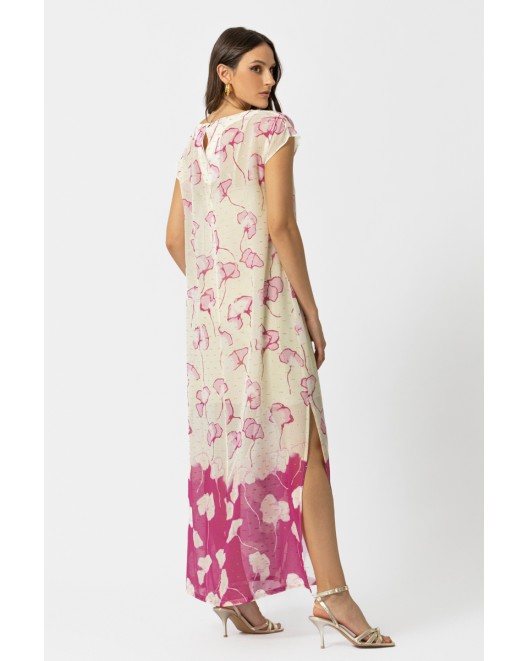 Printed chiffon lurex dress Callas