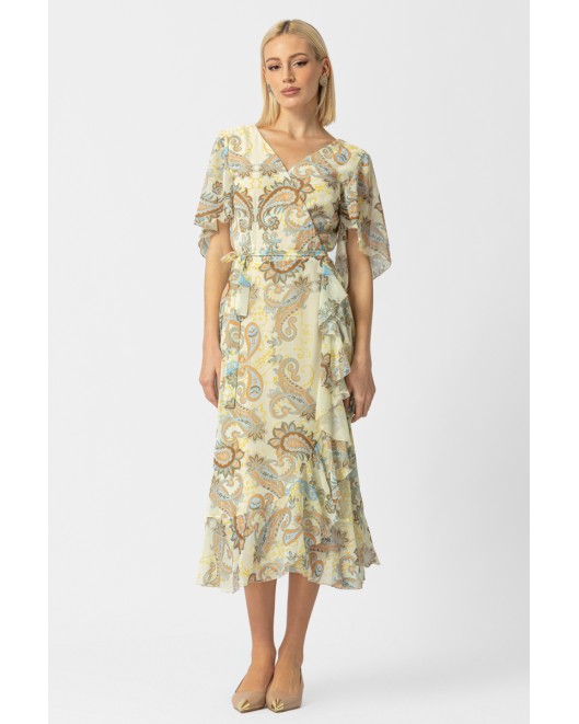 Φόρεμα διαφάνεια βολάν Demi