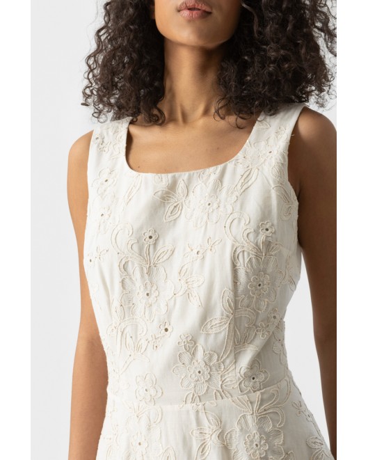 Φόρεμα κέντημα παγιέτα Natural