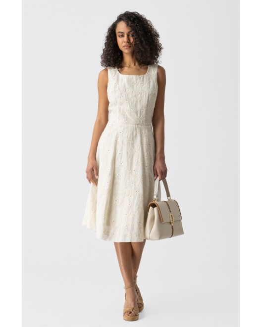 Φόρεμα κέντημα παγιέτα Natural