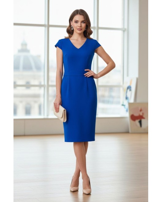 Φόρεμα κρεπ κοντομάνικο