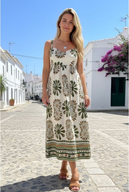 Sleeveless viscose dress Amalfi