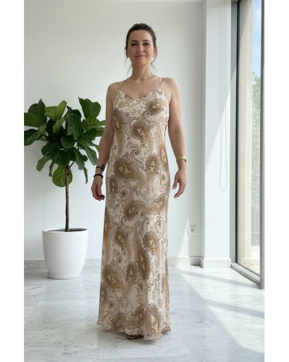 Maxi chiffon dress viscose