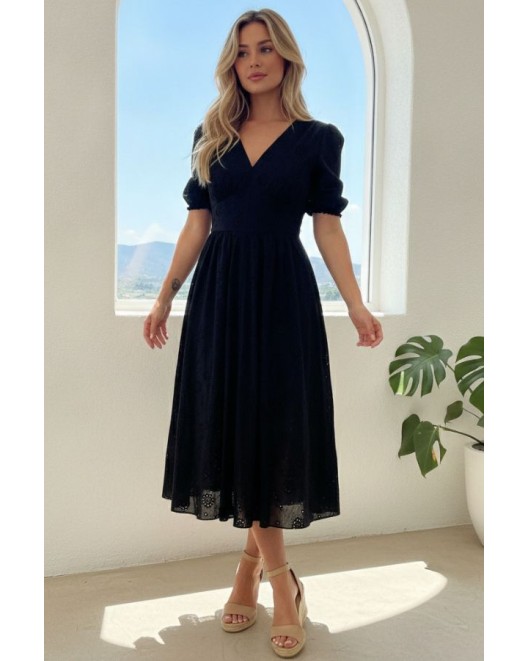 Φόρεμα broderie βαμβακερό Carla