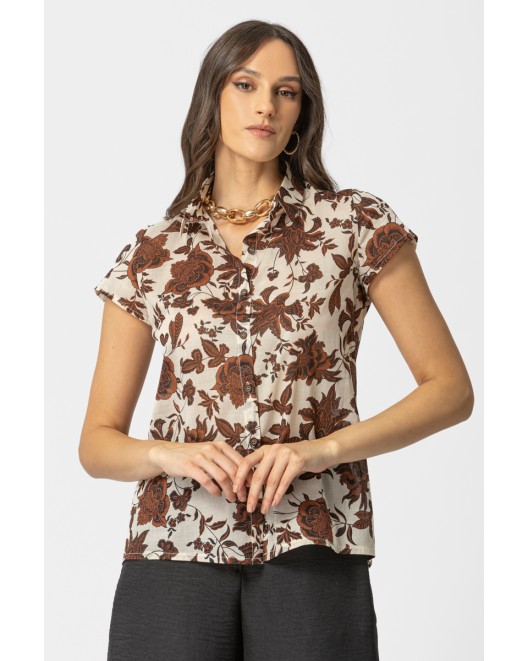 Πουκάμισο εμπριμέ βουάλ