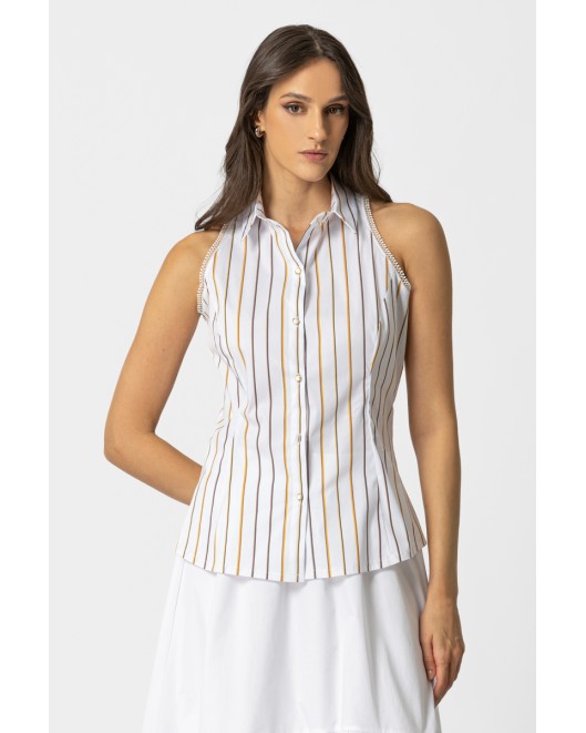 Πουκάμισο αμάνικο ριγέ Spring ΙΣΙΑ ΓΡΑΜΜΗ