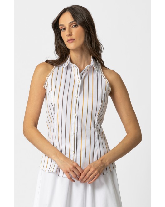 Πουκάμισο αμάνικο ριγέ Spring ΙΣΙΑ ΓΡΑΜΜΗ