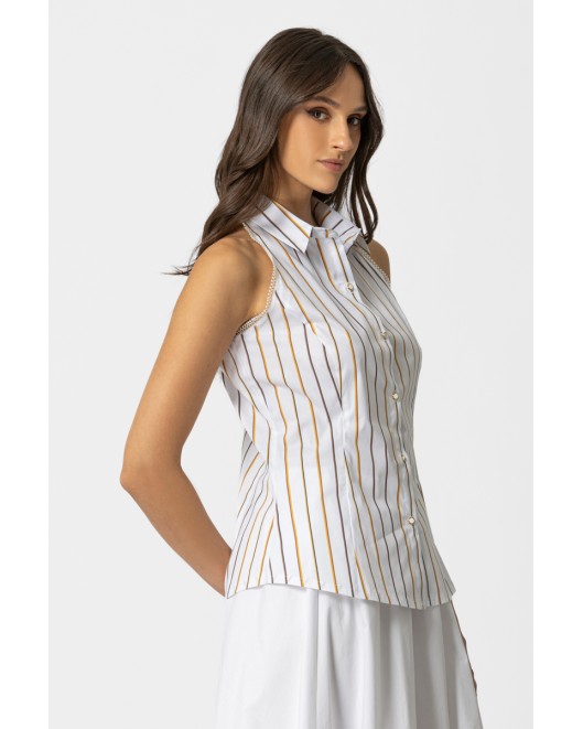 Πουκάμισο αμάνικο ριγέ Spring ΙΣΙΑ ΓΡΑΜΜΗ