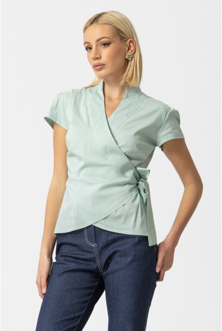 Wrapped shirt popline