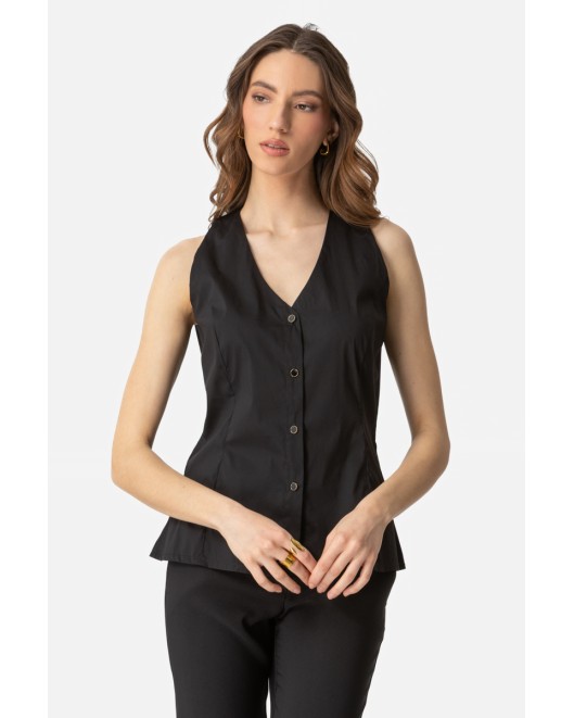 Πουκάμισο αμάνικο ποπλίνα Carolina