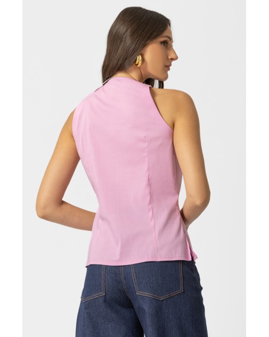 Πουκάμισο αμάνικο ποπλίνα Carolina