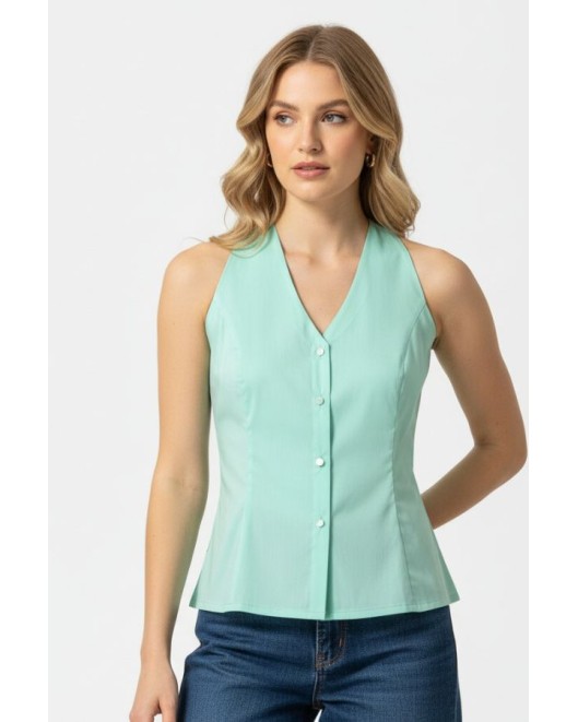 Πουκάμισο αμάνικο ποπλίνα Carolina