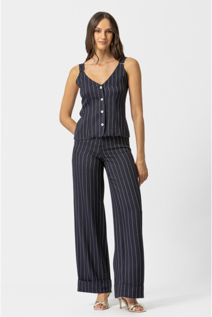 Linen look striped sleeveless top Linen look striped sleeveless top